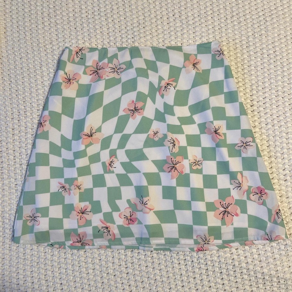 Hollister Floral Checkered Skirt